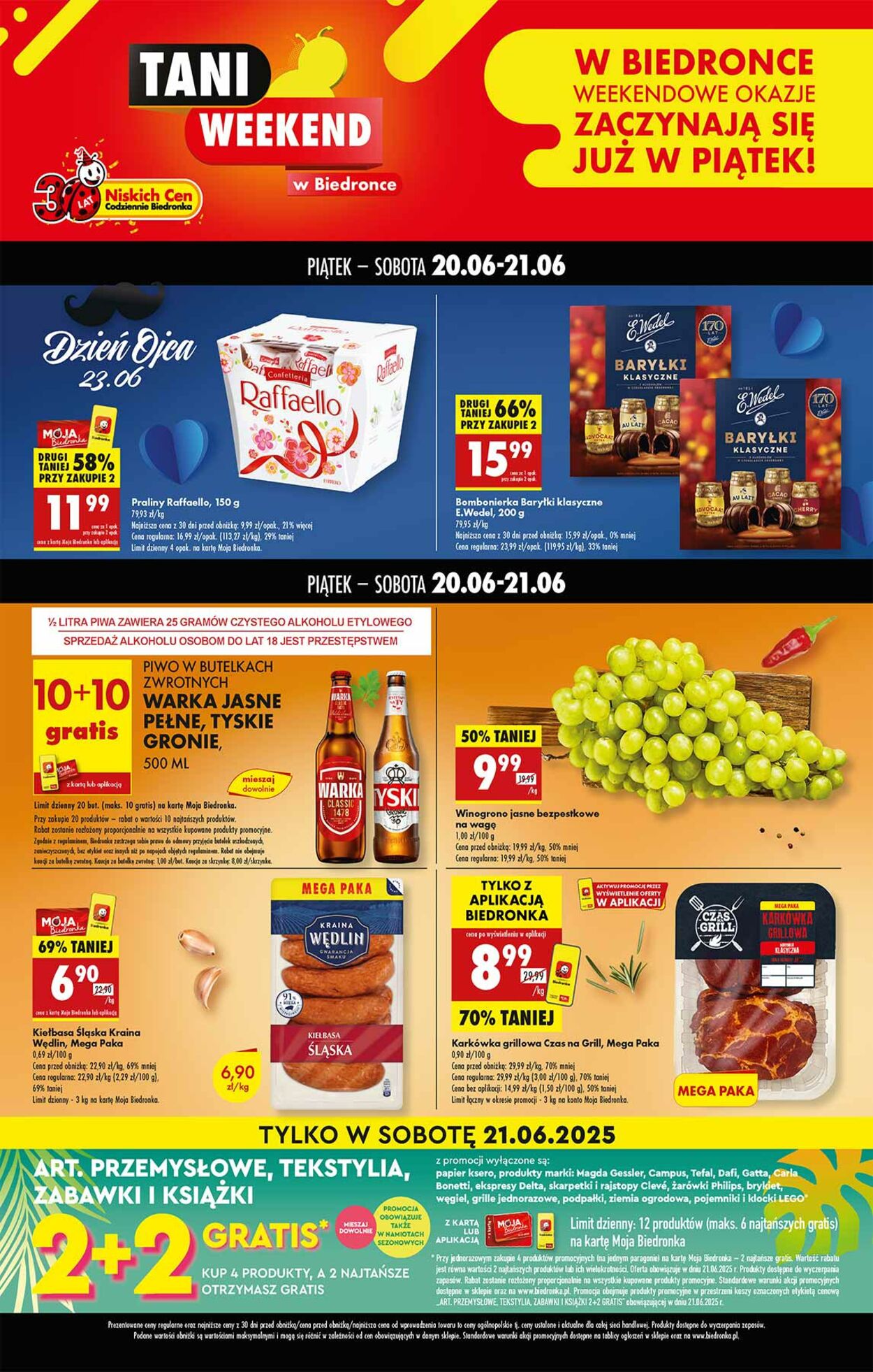 Gazetka Biedronka - Tani weekend 20.06 - Gazetka - Biedronka.pl 20 cze, 2025 - 21 cze, 2025