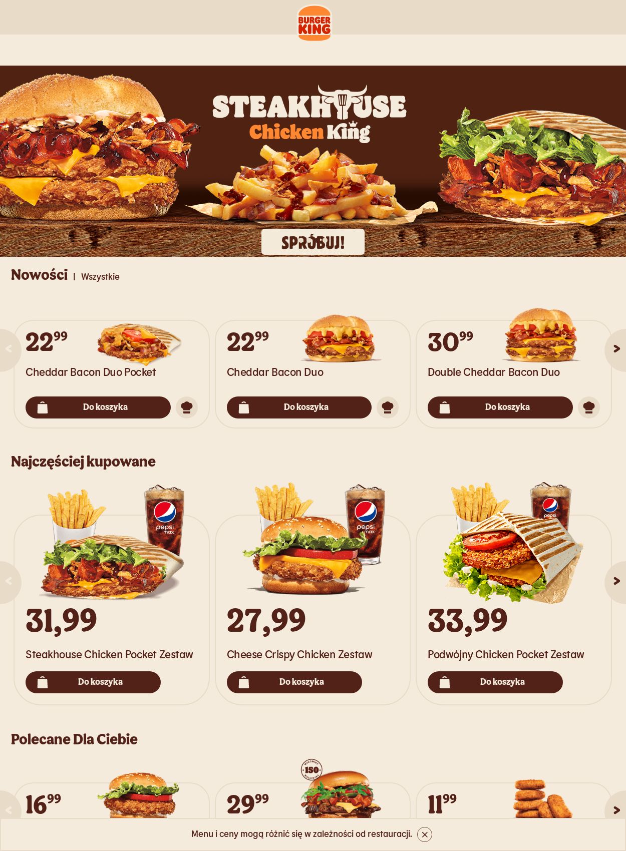 Gazetka Burger King 09.01.2023-18.01.2023
