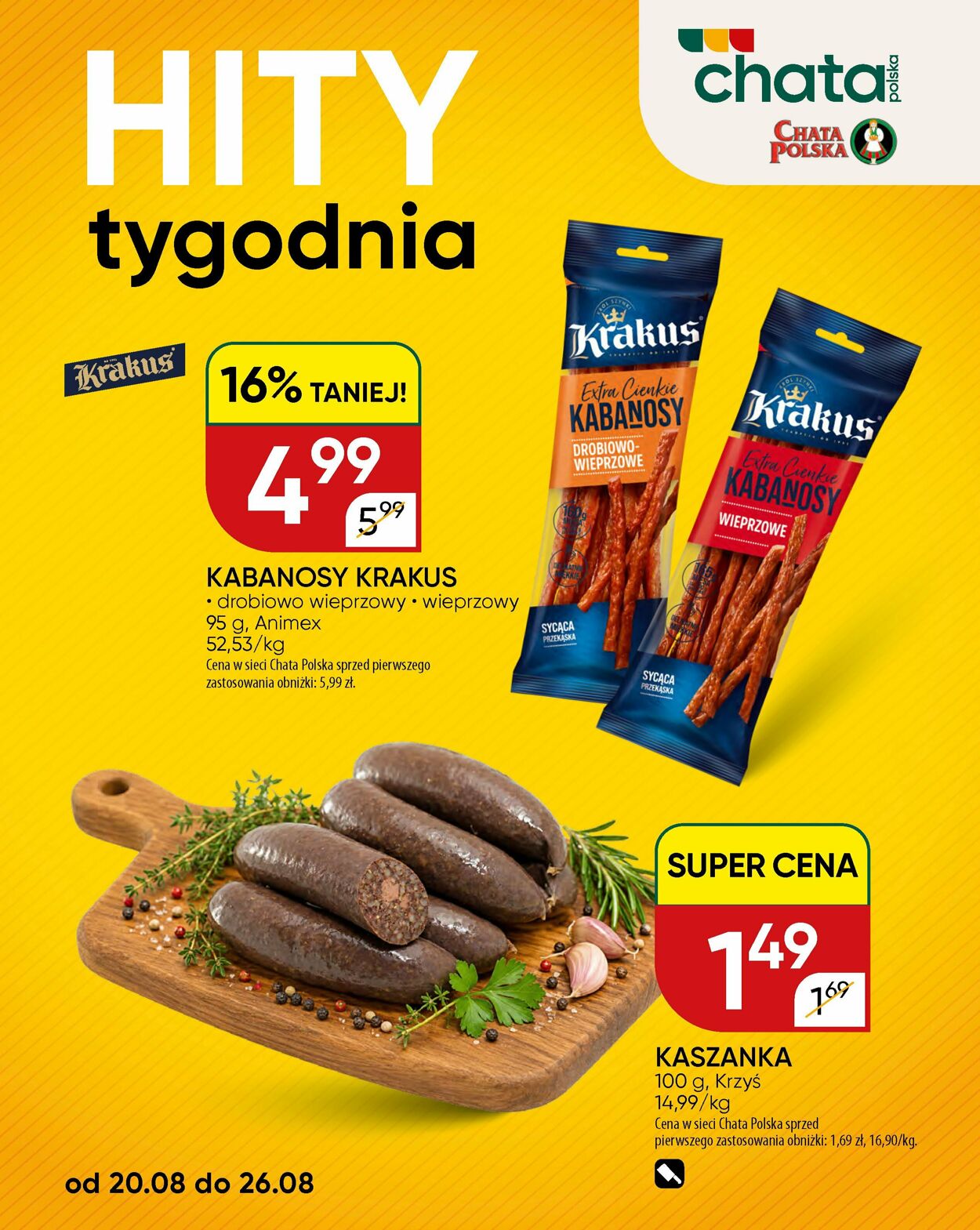 Gazetka Chata Polska 24.08.2026 - 01.09.2026