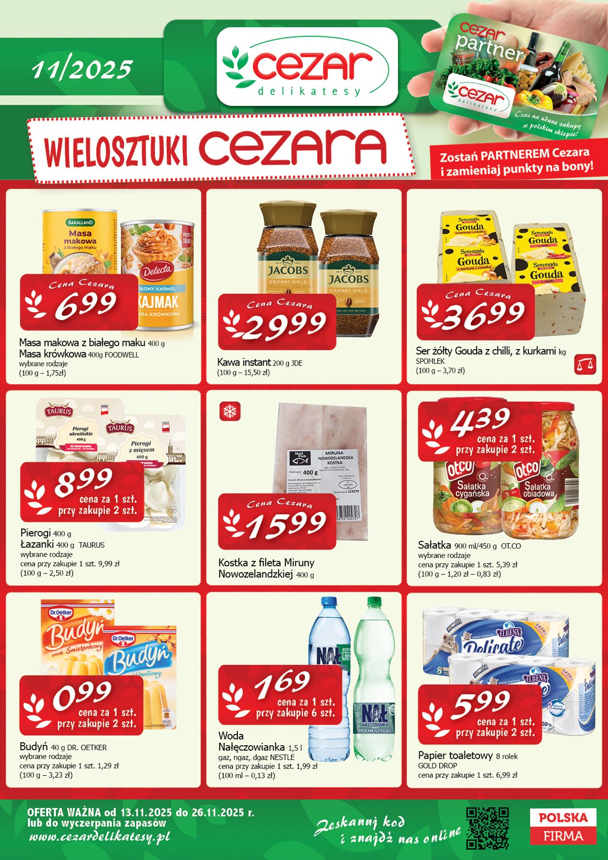 Gazetka Delikatesy Cezar 13.11.2025 - 26.11.2025