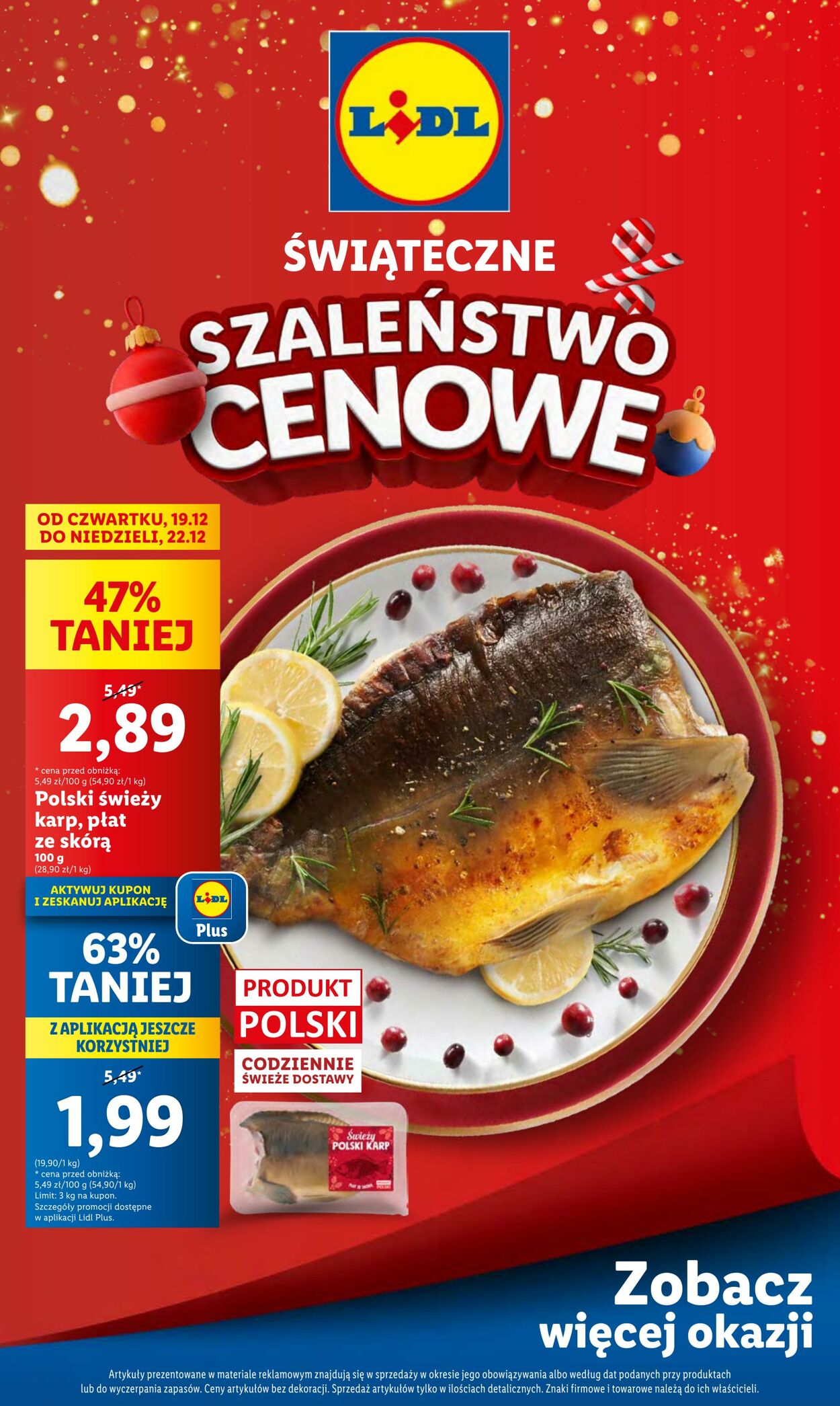 Gazetka Lidl - ŚWIĄTECZNE SZALEŃSTWO CENOWE 19 gru, 2024 - 22 gru, 2024