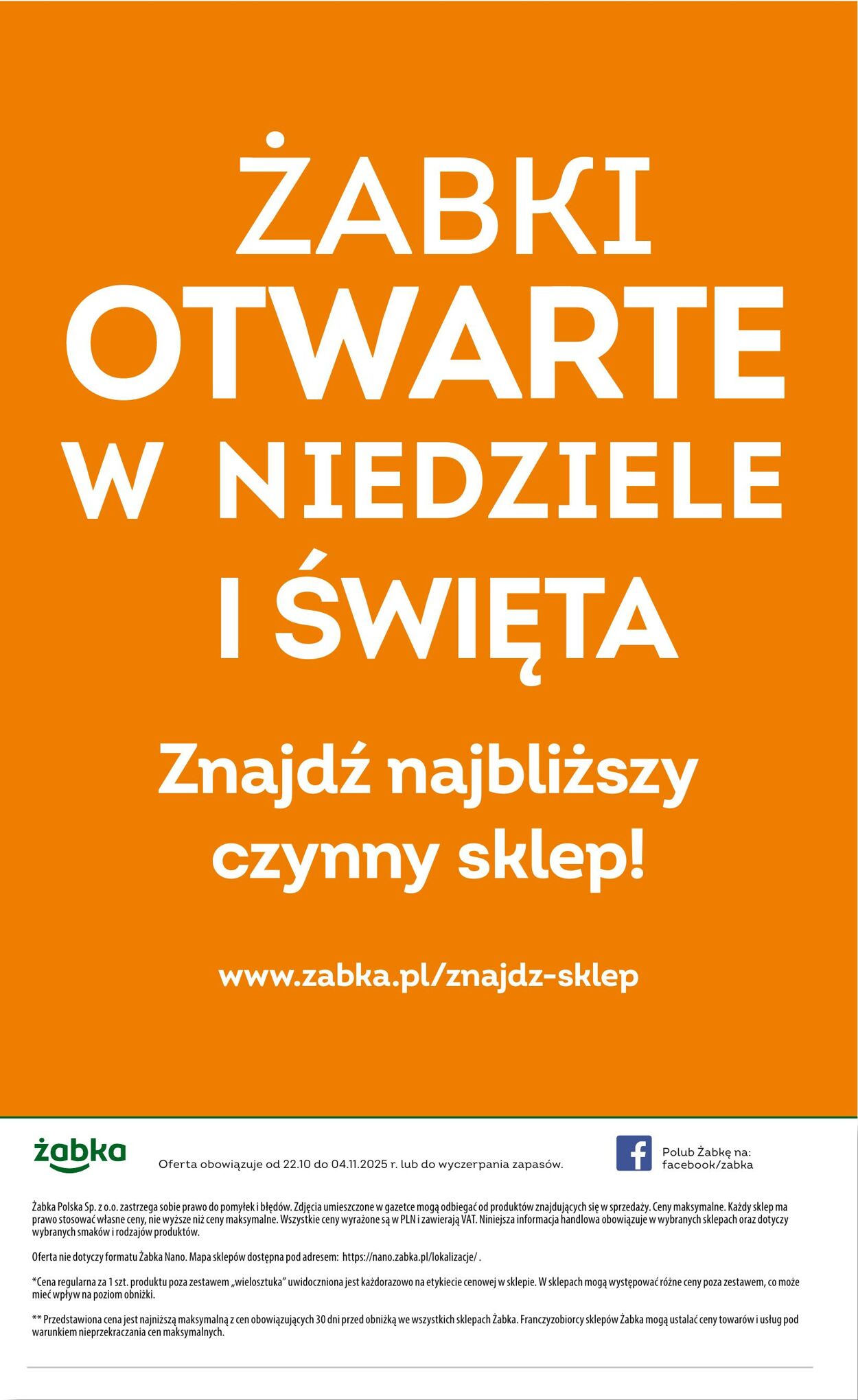 Gazetka Żabka 22.10.2025 - 04.11.2025